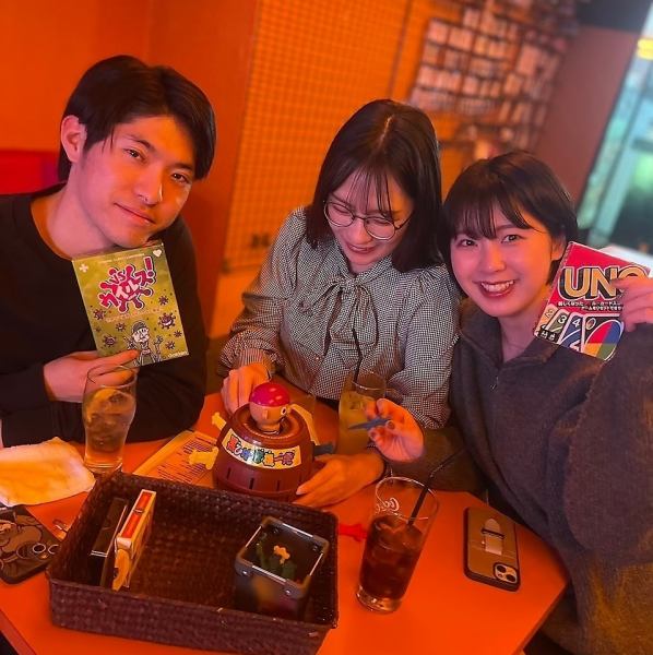 ボードゲームもございます◎罰ゲームドリンクやお得なショット観覧車で盛り上がりましょう♪