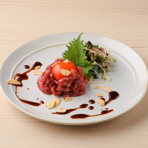 Grilled Japanese Black Beef Yukhoe ~Ranno Egg Topped~