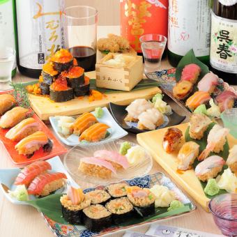 [21:00-22:00] 周五、周六、节假日前一天深夜限定 ■高级红醋寿司自助套餐 5,500日元（含税） 72种