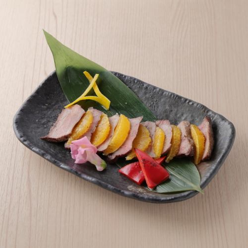 Thick-sliced beef tongue grilled with citrus and black pepper