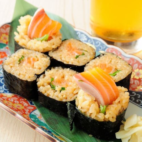 Overflowing salmon roll