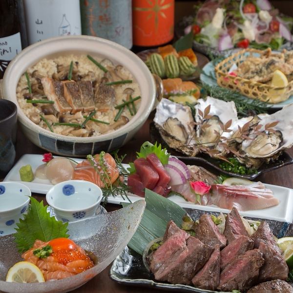【宴会に◎】飲み放可能♪うおぷく肉も魚も秋の味覚堪能コース〈全13品〉
