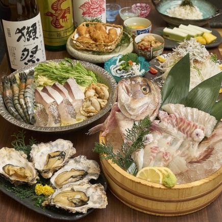 釣り付、鍋付き!!【忘年会◎】うおぷく体験型コース〈全9品〉