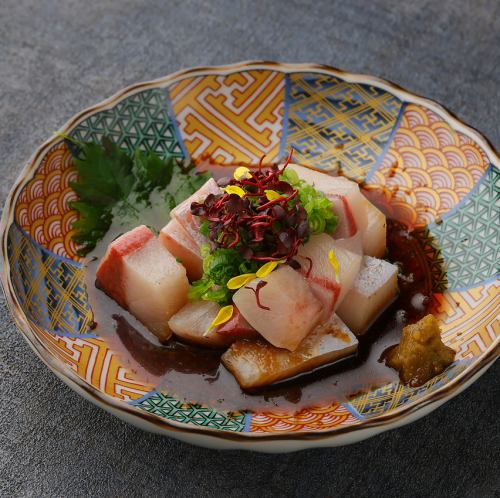 Yellowtail (Hamachi) with yuzu pepper and soy sauce