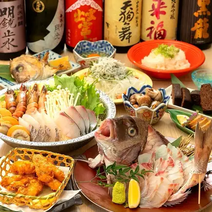 <11/1~>釣り付、鍋付!【忘年会◎】うおぷく定番!冬鍋付き体験型コース〈全9品〉6000円(税込)