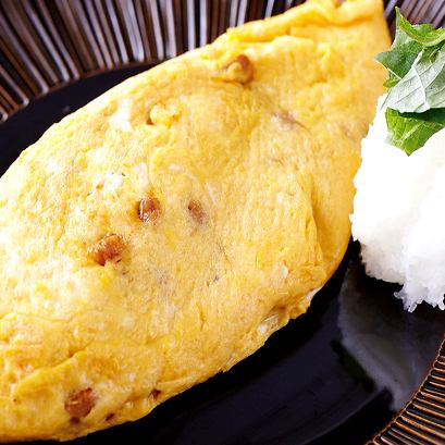 Cheese natto omelet