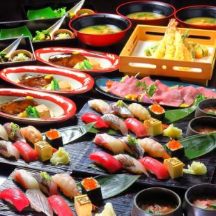 生本鮪鮨と銀鱈煮つけを味わう【鮨土風炉コース】2.5時間プレミアム飲み放題込み7000円⇒6000円