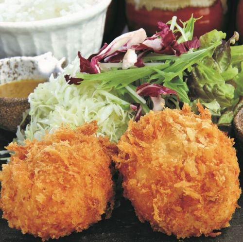 Crab cream croquette set (with rice, 3 types of jars, and miso soup)