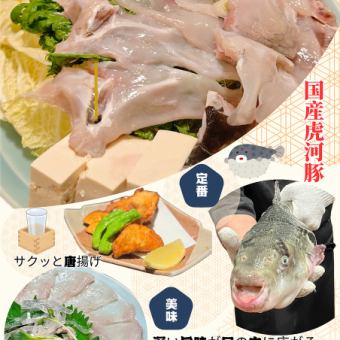 国産とらふぐ(てっちりコース)7品5980円追加2h飲み放題で7880円