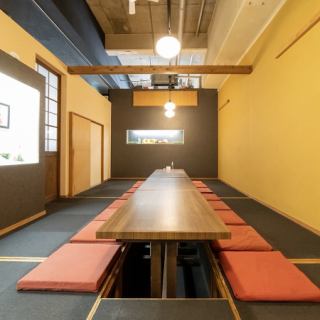 28名様まで対応できる掘りごたつ式完全個室です。