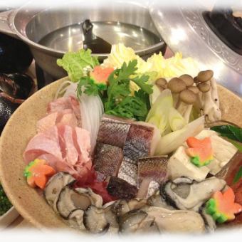 【 いか活造りと冬景色鍋コース ～梅（うめ）～ 】　