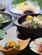 Grilled hotpot set (with coffee) 3,080 yen (tax included)