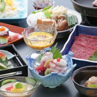 Enjoy the taste of fine beef in this Wagyu Kaiseki course, 7,260 yen (tax included)