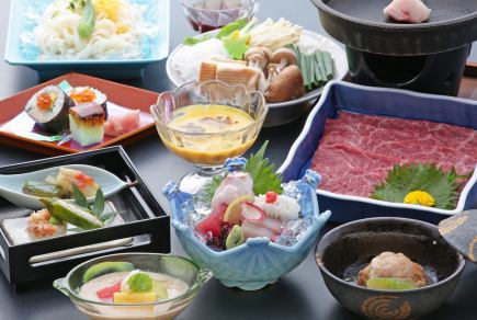 Enjoy the taste of fine beef in this Wagyu Kaiseki course, 7,260 yen (tax included)