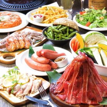 Terrace BBQ “Specialty♪ Beef Kalbi Mountain + Chicken Lemon” 9 dishes + 2 hours of all-you-can-drink included