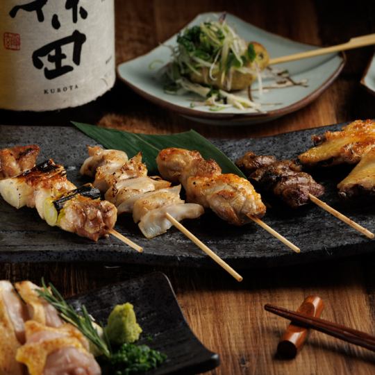 【生付き3H飲放題】地鶏・鮮魚・直火焼鳥・手ごねつくねを贅沢に堪能！全8品 5600円⇒5010円