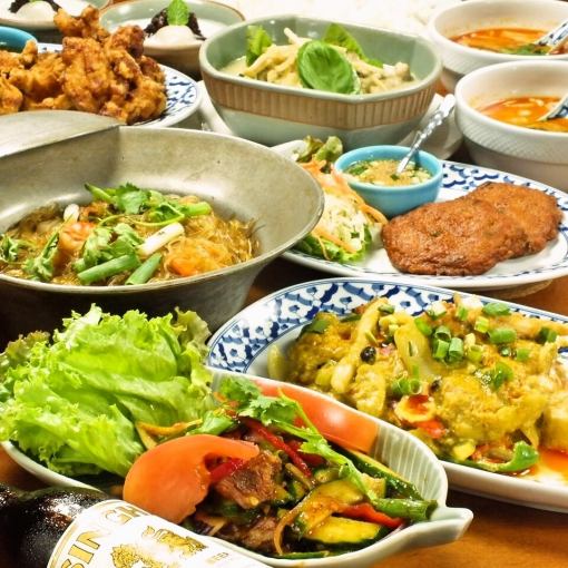 [Steamed shrimp vermicelli, stir-fried crab curry, etc.] Luxury authentic Thai cuisine course 4,400 yen (tax included) (8 dishes)