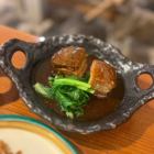 Softly simmered pork belly