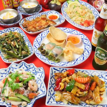 [90 minutes all-you-can-drink included] 4,200 yen course with 16 types of Thai food to choose from ≪7 dishes in total≫