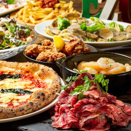 A satisfying lineup of a wide variety of dishes including pasta and pizza
