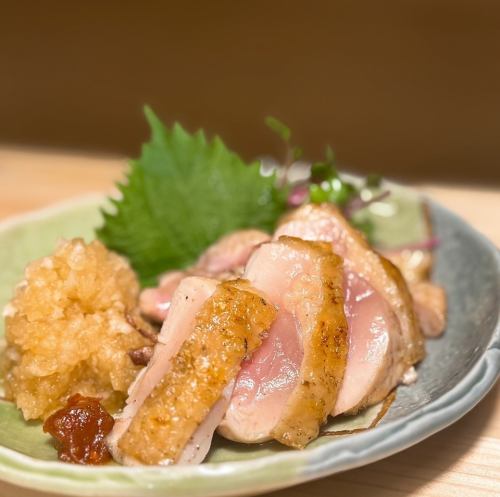 錦爽鶏の炙り炭焼き