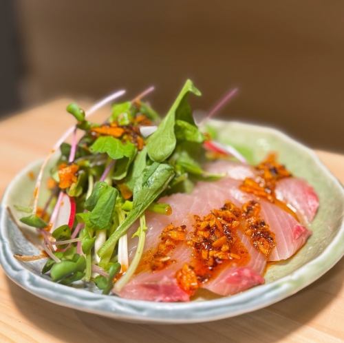 鰤のザクザク四川風カルパッチョ