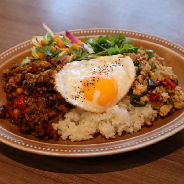 チバザポークのキーマカレー＆ガパオライス