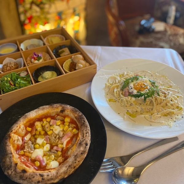 [9 types of appetizers + pizza + pasta] Lunch B ¥1850 (tax included)