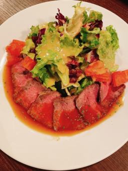 Homemade roast beef salad
