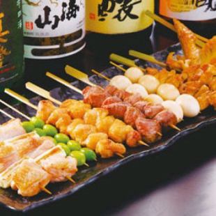 [Only available on Mondays, Tuesdays, and Wednesdays] Great value yakitori 6-course course! 3,980 yen for 2 hours with all-you-can-drink including draft beer!