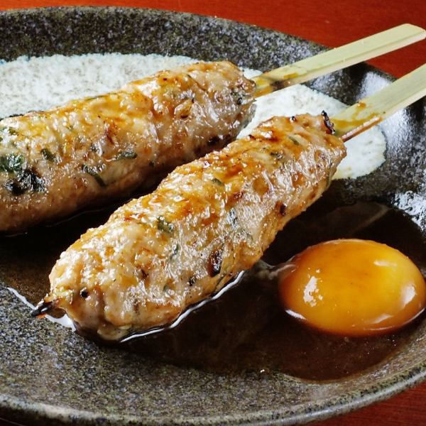 【鳥元に定番人気串】自家製つくね　味噌たれ焼き/天然岩塩焼き