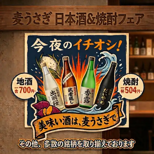 日本酒＆焼酎フェア開催中！熊本県の地酒はもちろん、県外酒も豊富に取り揃えております！