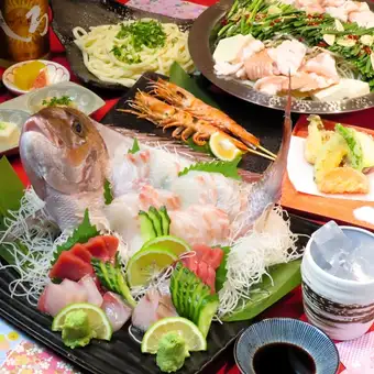 【個別盛り:生ビールOK】鯛の姿造り入りや季節野菜の天婦羅など全7品+2H[飲放]4500円⇒4000円