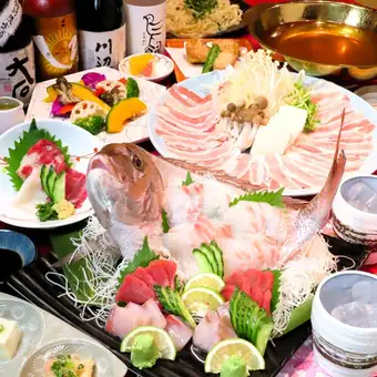 【個別盛り:生ビールOK】馬刺3種盛や香心ポークのしゃぶしゃぶなど全8品+2H[飲放]5500円⇒5000円