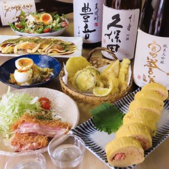 【各種宴会に】120分飲み放題付全7品創作天ぷら盛り合わせコース　2名様より　4500円
