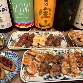 【120分飲み放題付き】焼鳥5種盛りと地鶏料理を存分に味わう満足宴会コース　5000円（税込）