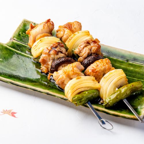 旬野菜と地鶏の串焼き2本