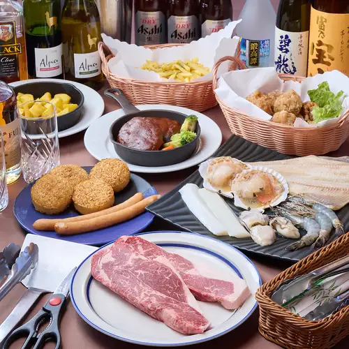 【こだわりのお肉にお得な飲み放題が付いたBBQセットプラン】 各種2,000円(税込)～