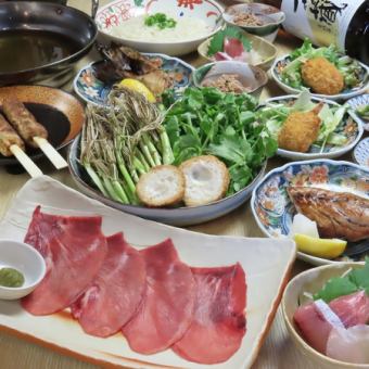 【週日、週一】【限時優惠】派對好禮!暢飲五道菜套餐,包含「Seri Nabe」火鍋,僅需4500日元