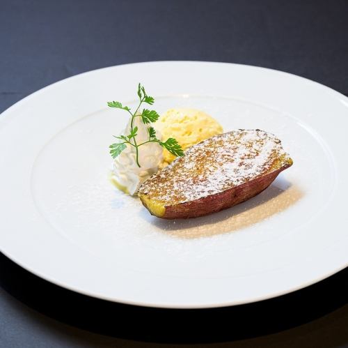 Baked sweet potato brulee