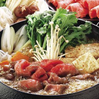 About 15 kinds of local sake are also available!! 《7 dishes in total》 Miyazaki beef sukiyaki 2-hour course with all-you-can-drink [10,000 yen (tax included)]