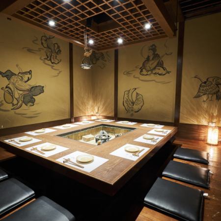 [Fully private room & smoking allowed] 1 sunken kotatsu type seating for 12 people x 1