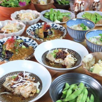 【夏野菜、涼やかに味わう！！7月の旬菜会プラン！！】料理8品＋2時間飲み放題
