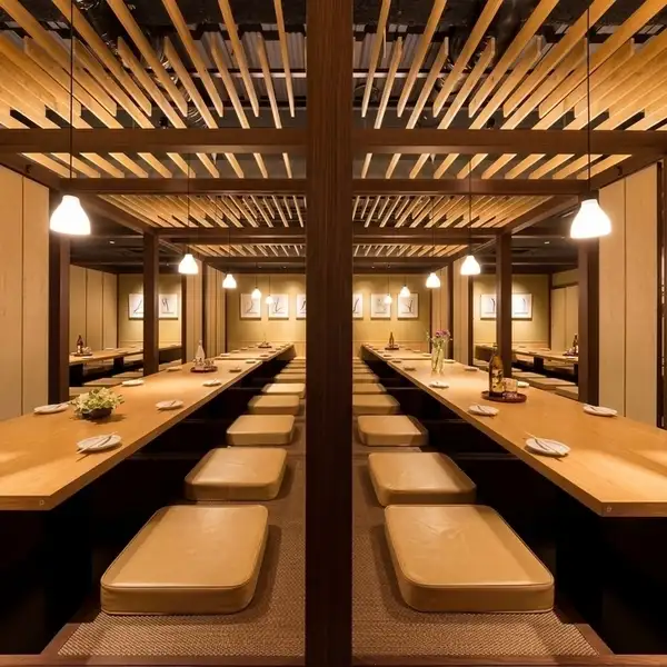 [Private Room Available] A spacious banquet space that can accommodate up to 120 people! Perfect for large banquets, company-wide year-end parties, and other special gatherings when you rent out the entire restaurant.Enjoy a lively and intimate party with our comfortable sunken seating area where you can stretch out your legs! Our signature dishes and extensive all-you-can-drink options will ensure a truly satisfying experience.