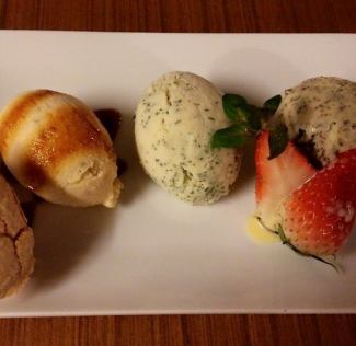 Assorted homemade 3-color gelato