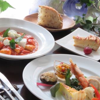 【選べるスイーツが魅力の休日限定ランチ☆】全6品2750円☆メルバは９/15(月)まで取り置きoｋ！