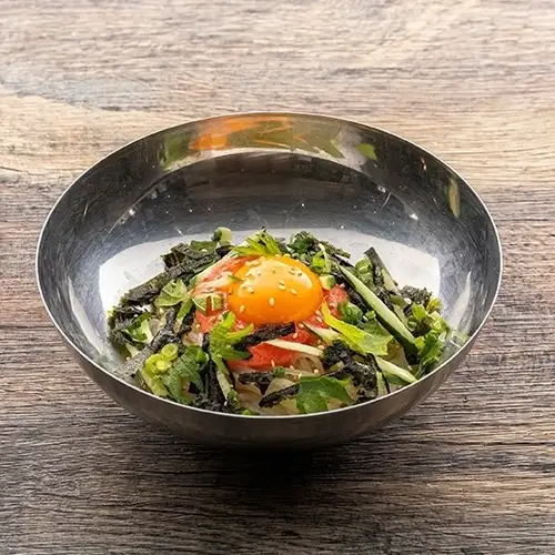 Kamatama-style Mentaiko Mazemen (mixed noodles with mentaiko)