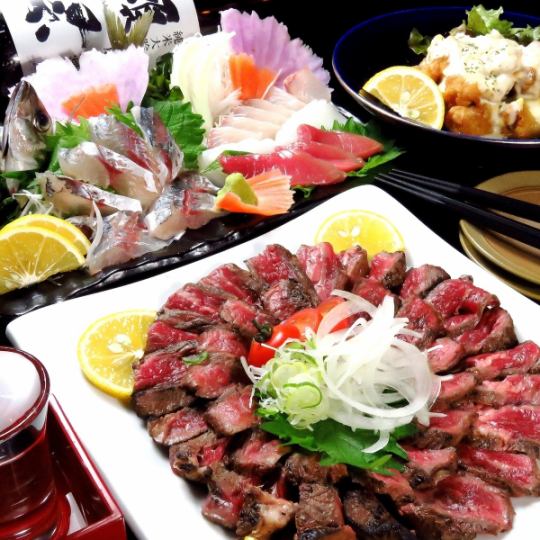 All you can drink draft beer! [Monday to Thursday only] Aged beef steak & fresh fish sashimi [2 hours all you can drink] 3,850 yen