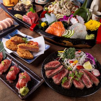 ■2.5H飲み放題付『粋コース』名物の地鶏の黒焼きに炙り和牛肉寿司など<全8品>5000円⇒4000円