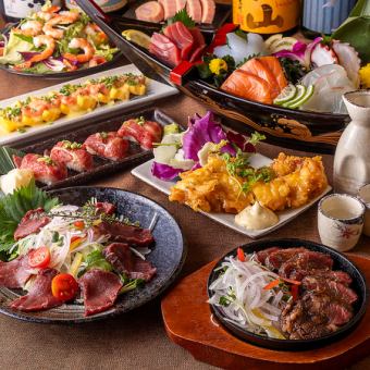 ■2.5H飲み放題付『旨コース』刺身五点盛に自家製チキン南蛮や和牛ハラミ<全9品>5500円⇒4500円